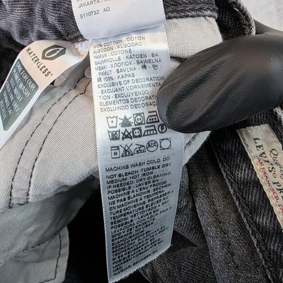 Levi's 501 Jeans Womens 25x30 Gray Black Button Fly High Rise Straight Denim - Picture 13 of 15